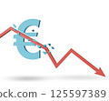 Concept of economic crisis and euro inflation 125597389