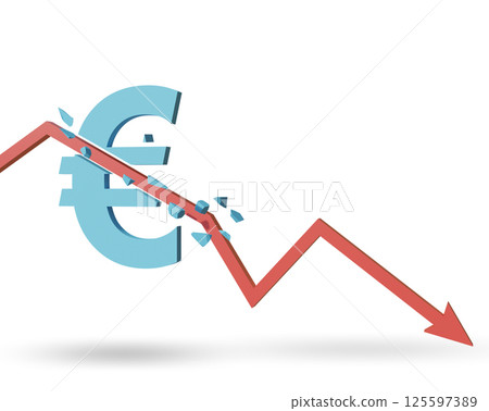 Concept of economic crisis and euro inflation 125597389