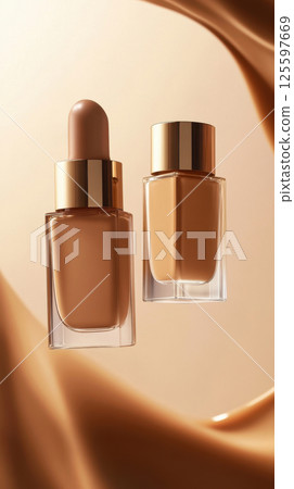 Elegant cosmetic foundation display 125597669