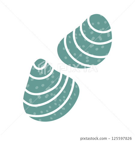 Seashells in flat design. Wildlife mollusc shells and seafood menu. Vector illustration isolated. Seashells in flat design. Wildlife mollusc shells and seafood menu. Vector illustration isolated. 125597826
