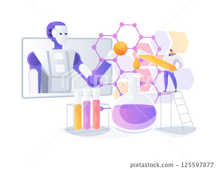 AI-Enhanced Computational Chemistry abstract concept vector illustration. 125597877