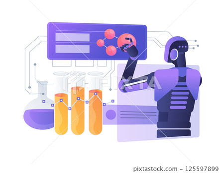 Quantum Computing in Drug Design abstract concept vector illustration. 125597899