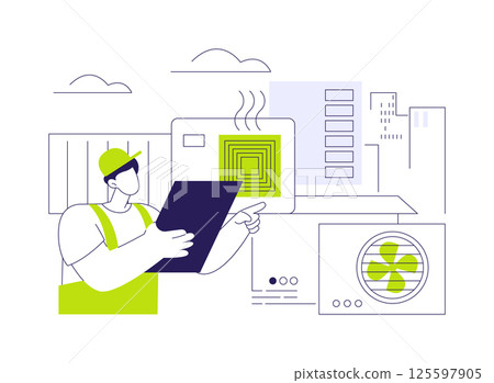 HVAC inspection abstract concept vector illustration. HVAC inspection abstract concept vector illustration. 125597905