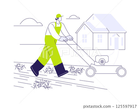 Lawn scarification abstract concept vector illustration. Lawn scarification abstract concept vector illustration. 125597917