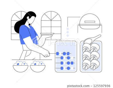 Buffet breakfast isolated cartoon vector illustrations. 125597936