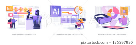 AI and Tools Enhancing Team Development abstract concept vector illustrations. AI and Tools Enhancing Team Development abstract concept vector illustrations. 125597950