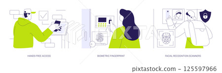 Access control abstract concept vector illustrations. 125597966
