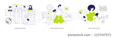 Internet of Behaviors abstract concept vector illustrations. Internet of Behaviors abstract concept vector illustrations. 125597972