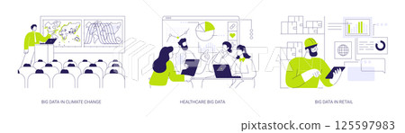 Applications of Big Data abstract concept vector illustrations. 125597983