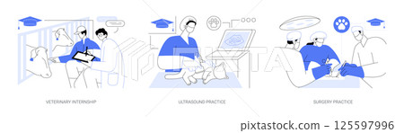 Veterinary Medicine internship isolated cartoon vector illustrations se 125597996