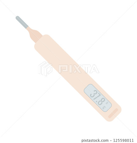 Medical thermometer in flat design. Diagnostic tool for temperature exam. Vector illustration isolated. Medical thermometer in flat design. Diagnostic tool for temperature exam. Vector illustration isolated. 125598011
