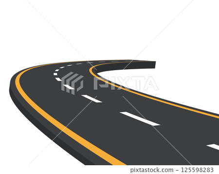 asphalt road going to the distance. Vector illustration 125598283