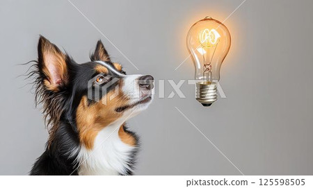 Profile of an inspired dog 125598505