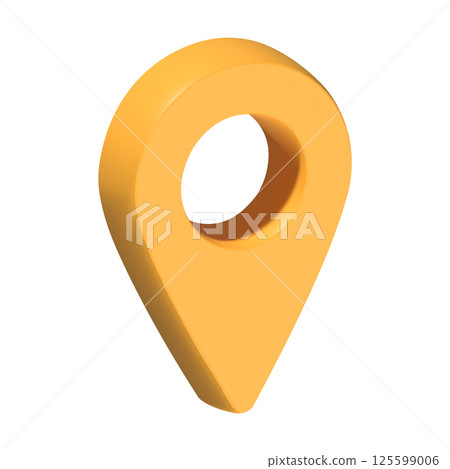 3d yellow map location pin isolated. Vector illustration 3d yellow map location pin isolated. Vector illustration 125599006