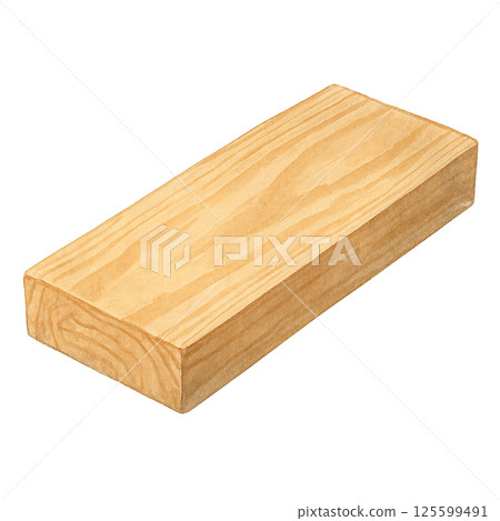 水彩風格木材插畫素材 |木材插圖可用於 DIY 和建築相關設計 125599491
