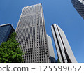 Landscape of the office town looking up at a skyscraper 125599652