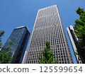 Landscape of the office town looking up at a skyscraper 125599654