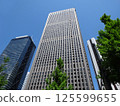 Landscape of the office town looking up at a skyscraper 125599655