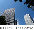 Landscape of the office town looking up at a skyscraper 125599658