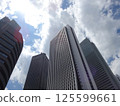Landscape of the office town looking up at a skyscraper 125599661