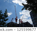 A crane extending in the sky 125599677