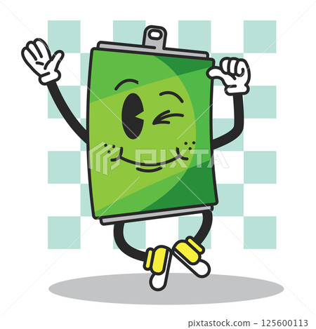 Green soda can character. Vector Green soda can character. Vector 125600113