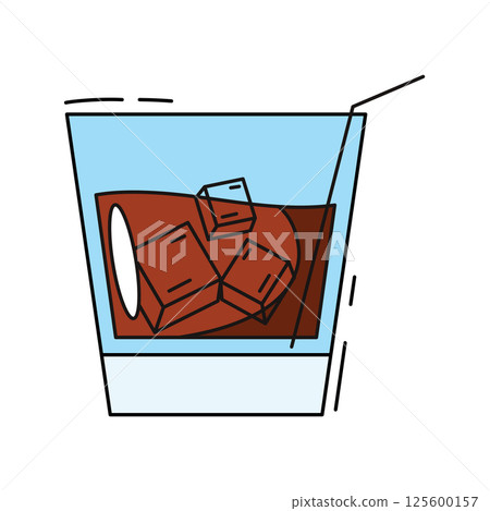 Colored cocktail with straw. Vector 125600157