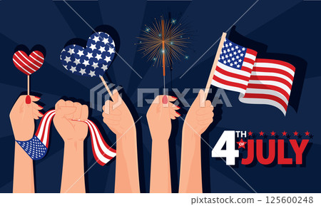 Hands with symbols. Vector 125600248