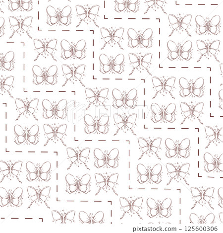 Butterfly sketch pattern. Vector Butterfly sketch pattern. Vector 125600306
