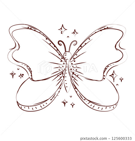 Butterfly line art style. Vector Butterfly line art style. Vector 125600333