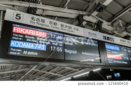 Mishima Station / Shinkansen departure board / Ichibancho, Mishima City, Shizuoka Prefecture 125600418