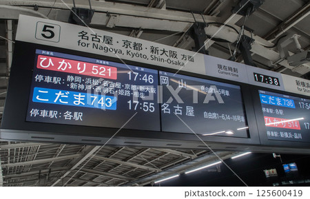 Mishima Station / Shinkansen departure board / Ichibancho, Mishima City, Shizuoka Prefecture 125600419