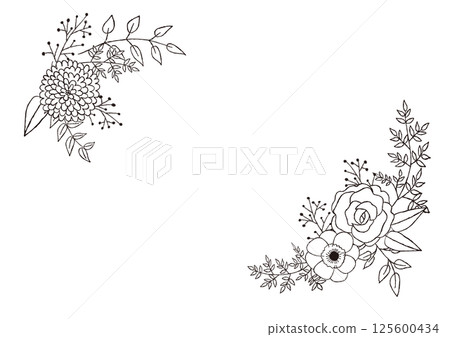 手繪時尚植物框架 手繪時尚植物框架 125600434