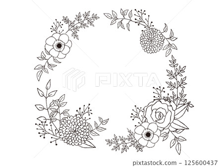 手繪時尚植物框架 125600437