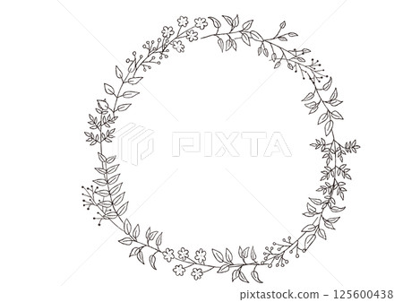 Hand-drawn stylish botanical frame Hand-drawn stylish botanical frame 125600438