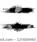 Grunge black sport tire track banners 125600465