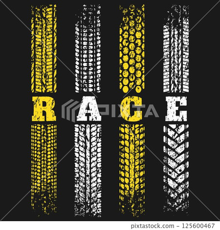 Tire tracks grunge race design Tire tracks grunge race design 125600467