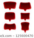 Red warp media speech symbols set 125600470