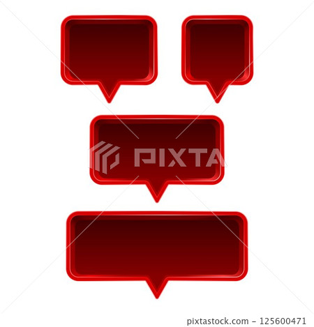 Red social media speech symbols set Red social media speech symbols set 125600471