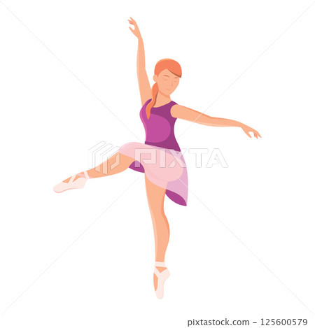 Graceful ballerina dancing. Vector 125600579