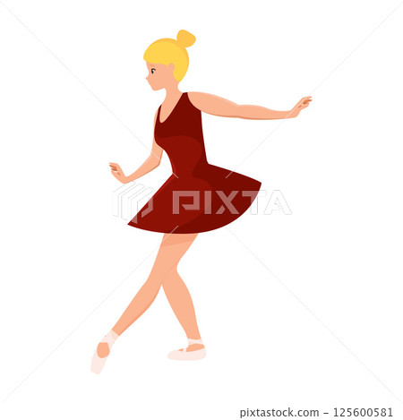 Graceful ballerina dancing. Vector 125600581