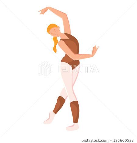 Graceful ballerina dancing. Vector Graceful ballerina dancing. Vector 125600582