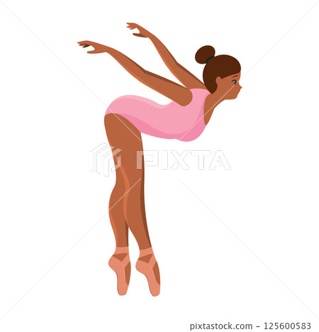 Graceful ballerina dancing. Vector Graceful ballerina dancing. Vector 125600583