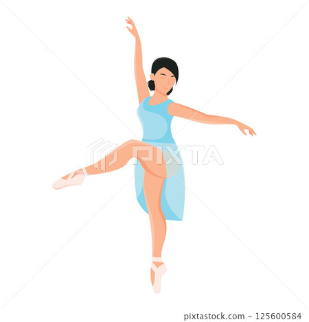 Graceful ballerina dancing. Vector 125600584