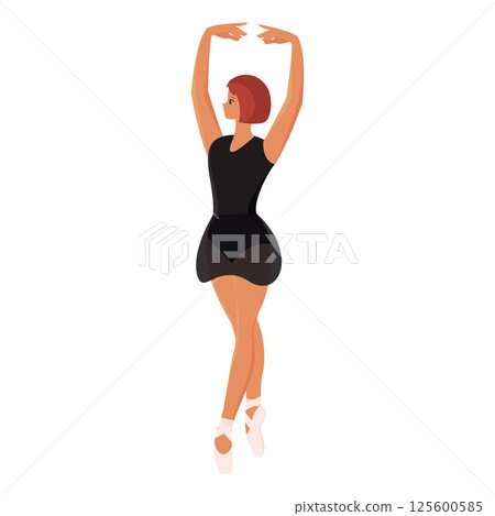 Graceful ballerina dancing. Vector Graceful ballerina dancing. Vector 125600585