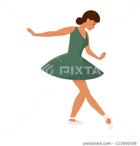 Graceful ballerina dancing. Vector Graceful ballerina dancing. Vector 125600586