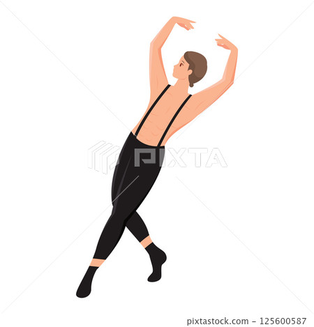 Male ballet dancer posing. Vector Male ballet dancer posing. Vector 125600587