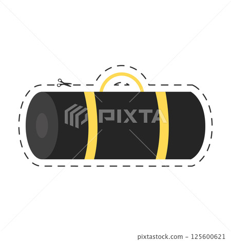 Rolled yoga mat icon. Vector Rolled yoga mat icon. Vector 125600621