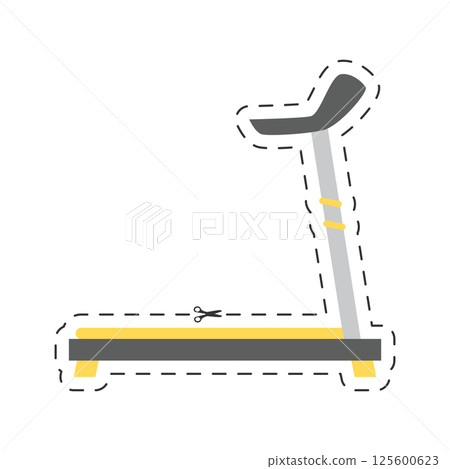 Treadmill for cardio workout. Vector 125600623