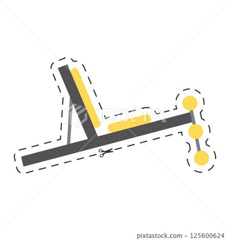 Leg press machine at gym. Vector Leg press machine at gym. Vector 125600624